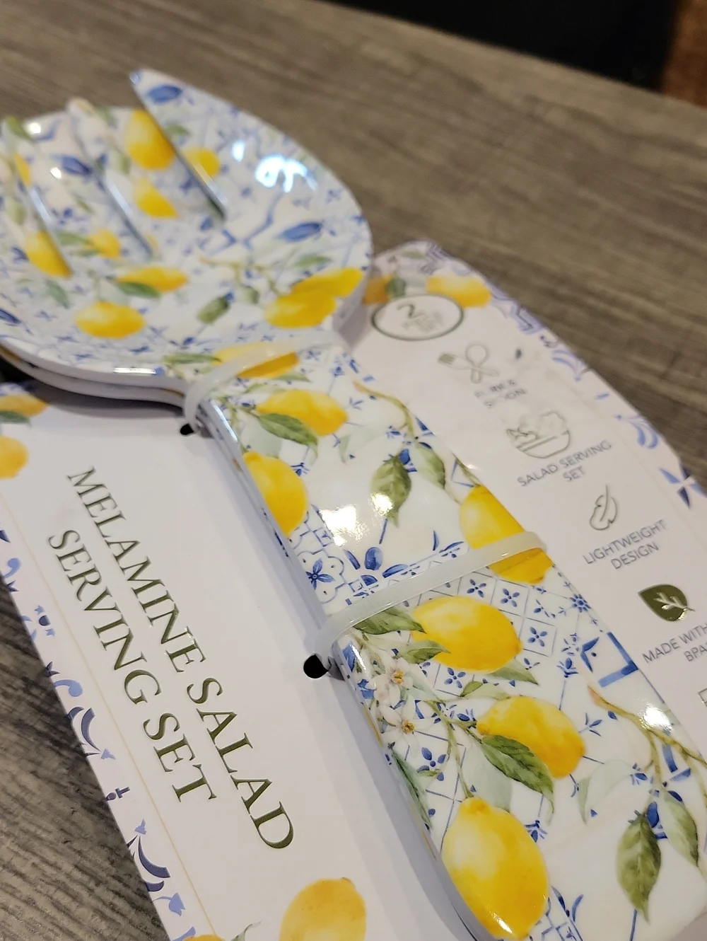 Melamine Salad Serving Utensils,French Lemons/ NWT